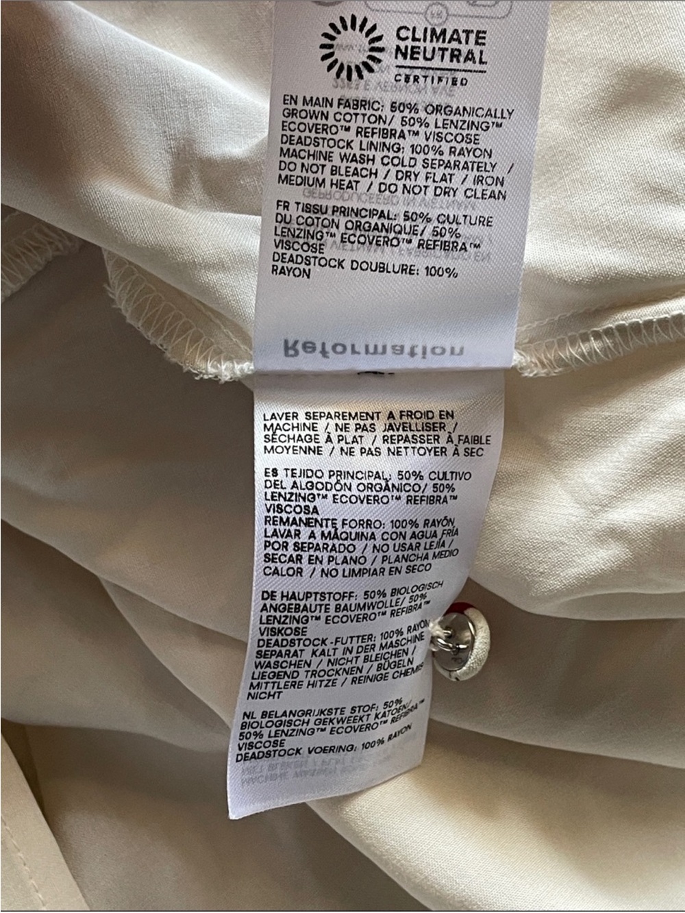 Reformation Kiria Smocked Midi
Dress in Gwendoline Cream Red - Picture 6 of 7